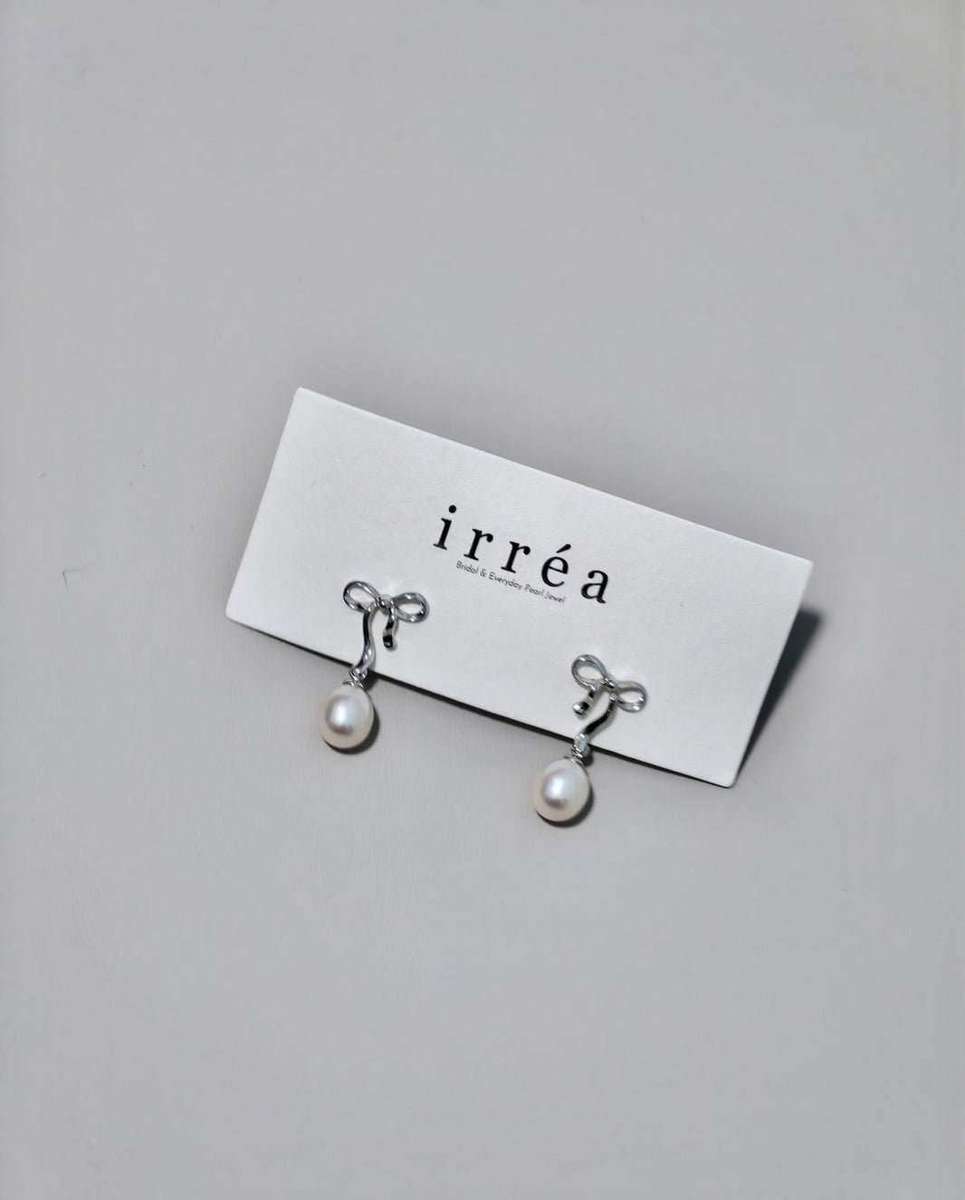 Ribbon Pearl Drop Earrings