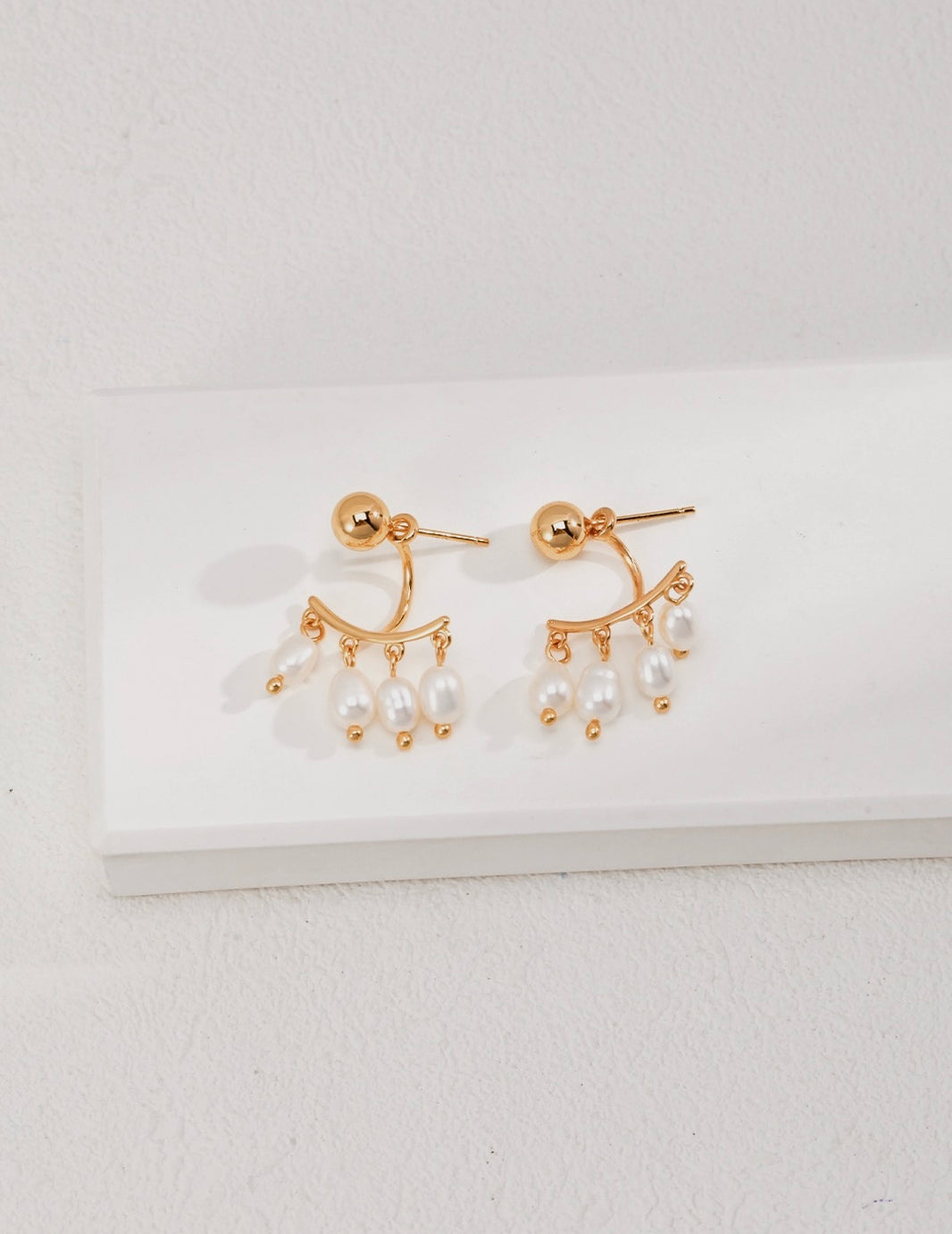 Natural Rice Grain Pearl Earrings - Two way to wear