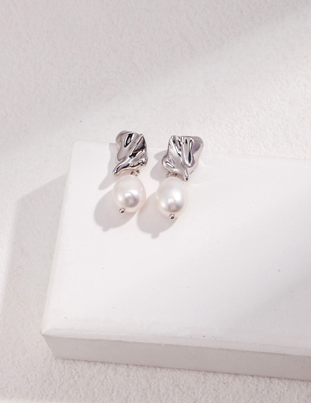 Minimalist Baroque Pearl Earrings