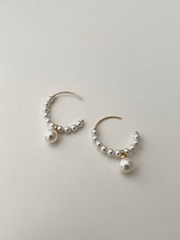 Minimalist C Shape Pearl Earrings
