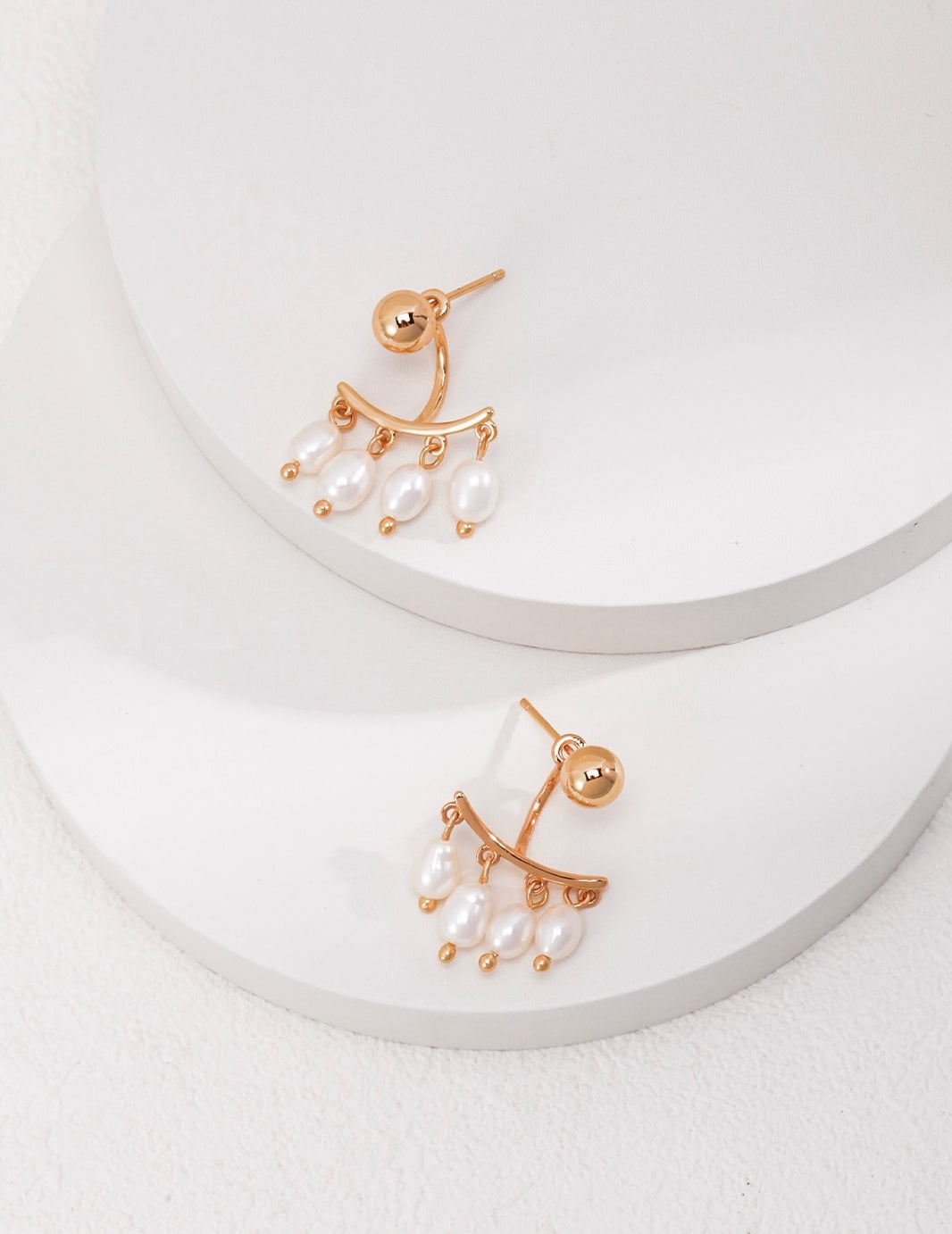Natural Rice Grain Pearl Earrings - Two way to wear