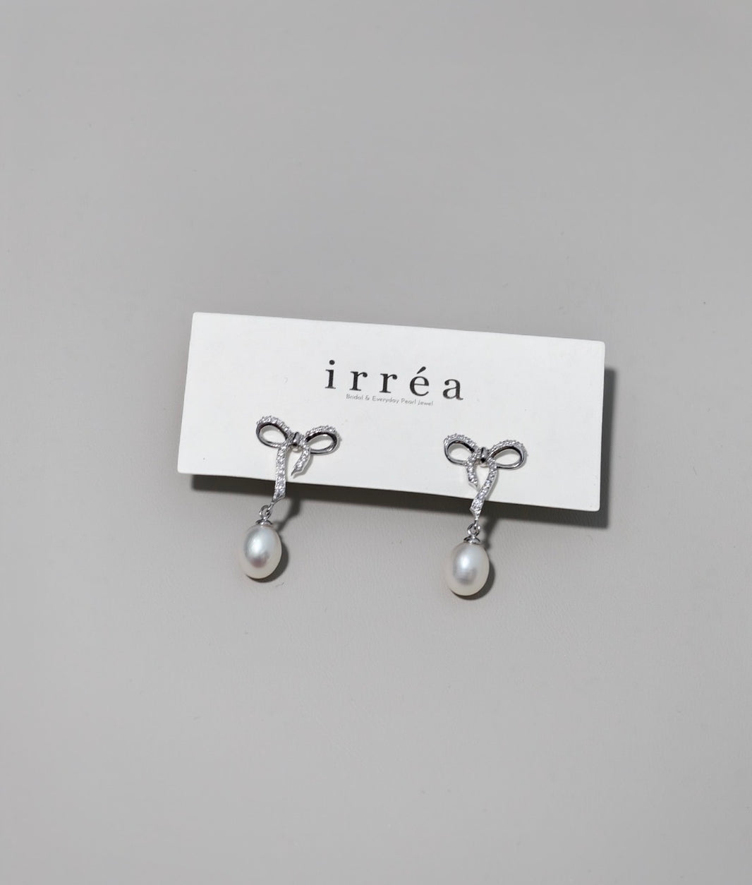 Pearl Bow Charm Earrings