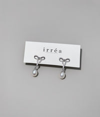 Pearl Bow Charm Earrings
