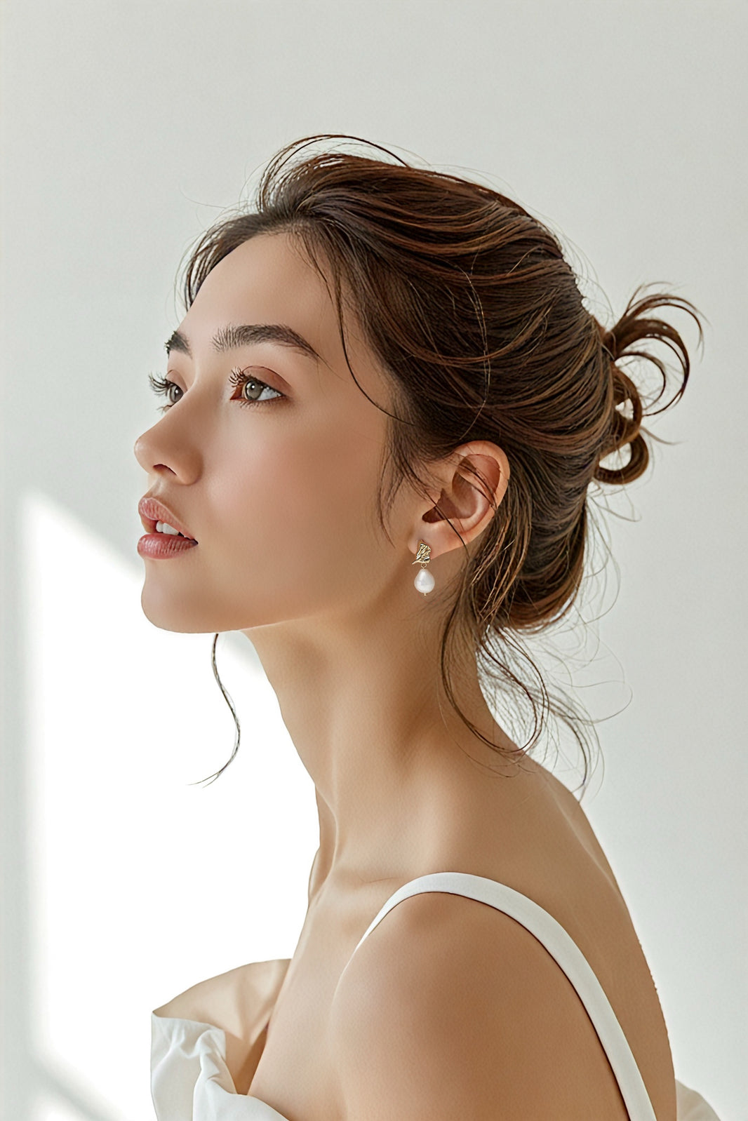 Minimalist Baroque Pearl Earrings